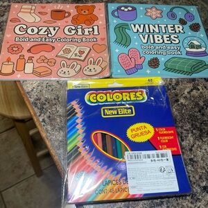 Coloring Book Set With Pencils NEW